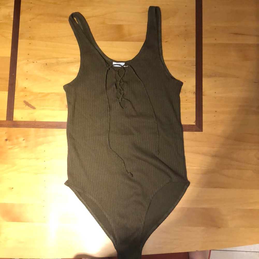 Army green Zara body suit